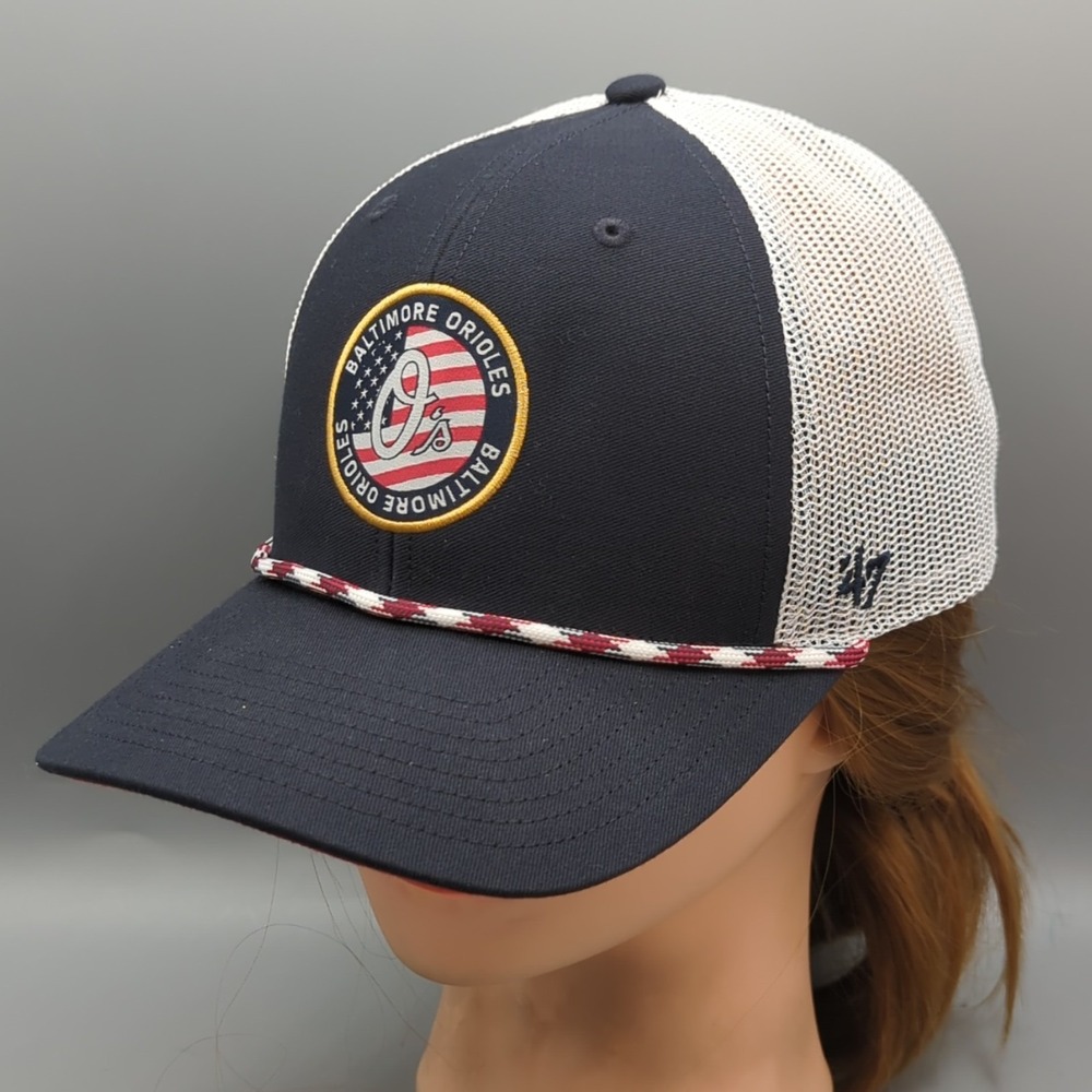 Baltimore Orioles 4th of July USA Flag 47 Brand Hat Cap Rope Snapback OSFA